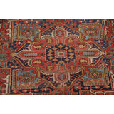 Pre-1900 Antique Heriz Serapi Persian Rug Hand-Knotted Wool Carpet - 8'4"x 11'2"