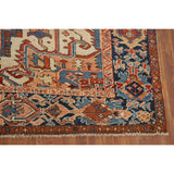 Pre-1900 Antique Heriz Serapi Persian Rug Hand-Knotted Wool Carpet - 9'1" x 12'5"