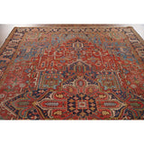 Pre-1900 Antique Heriz Serapi Persian Rug Hand-Knotted Wool Carpet - 8'4"x 11'2"