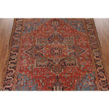 Pre-1900 Antique Heriz Serapi Persian Rug Hand-Knotted Wool Carpet - 8'4"x 11'2"