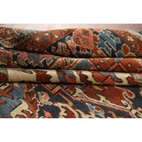 Pre-1900 Antique Heriz Serapi Persian Rug Hand-Knotted Wool Carpet - 9'1" x 12'5"