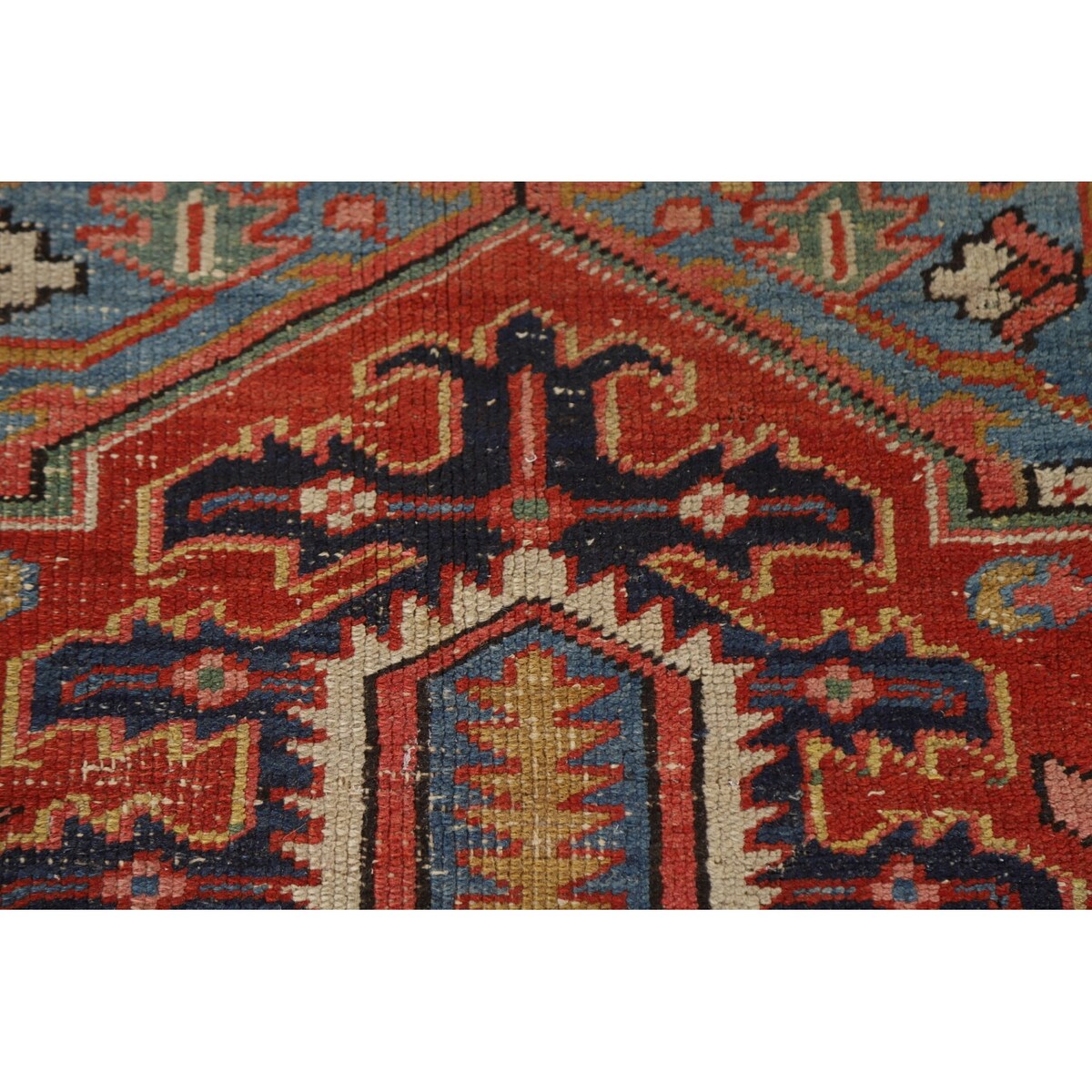 Pre-1900 Antique Heriz Serapi Persian Rug Hand-Knotted Wool Carpet - 8'4"x 11'2"
