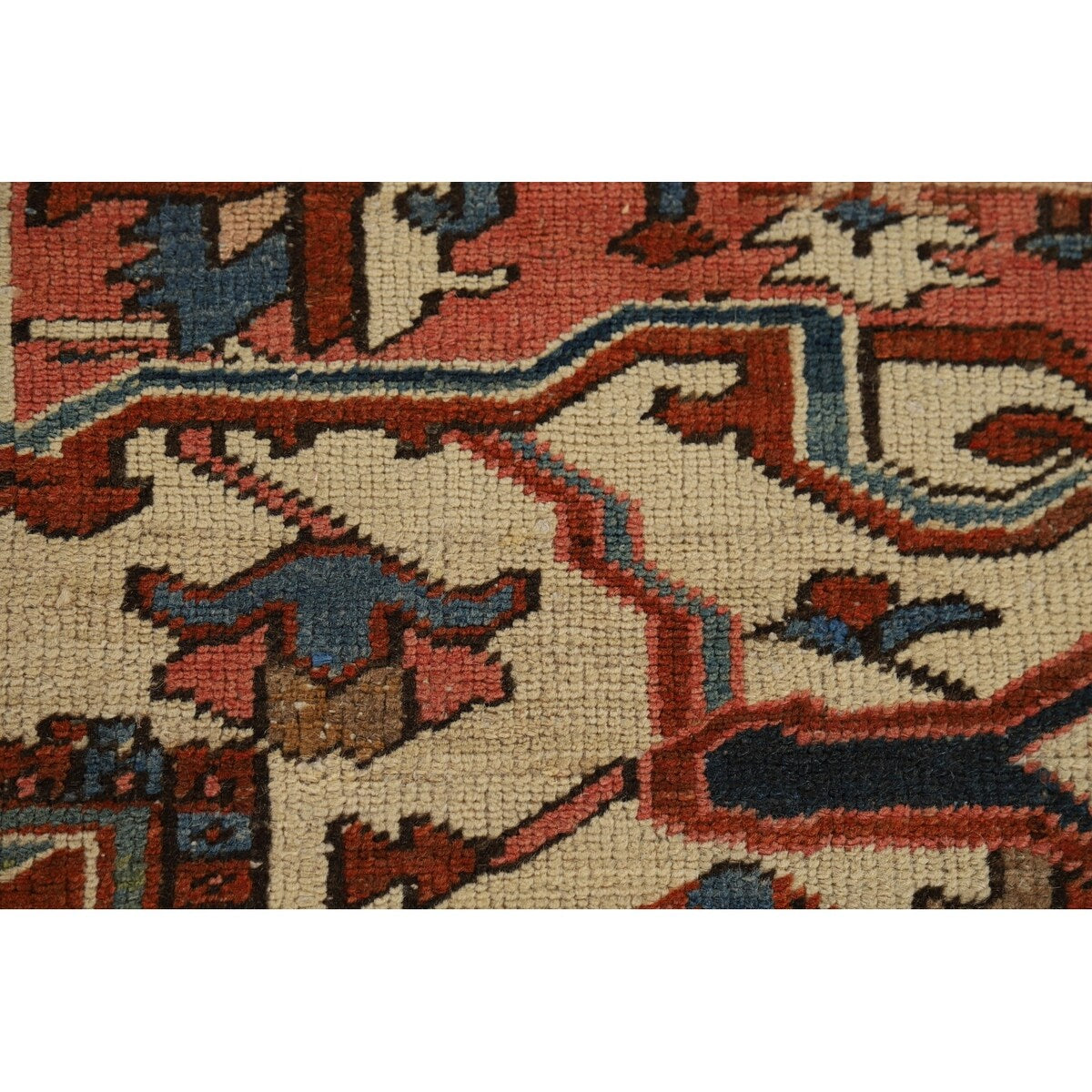 Pre-1900 Antique Heriz Serapi Persian Rug Hand-Knotted Wool Carpet - 9'1" x 12'5"