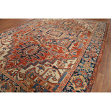 Pre-1900 Antique Heriz Serapi Persian Rug Hand-Knotted Wool Carpet - 9'1" x 12'5"