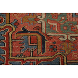 Pre-1900 Antique Heriz Serapi Persian Rug Hand-Knotted Wool Carpet - 8'4"x 11'2"