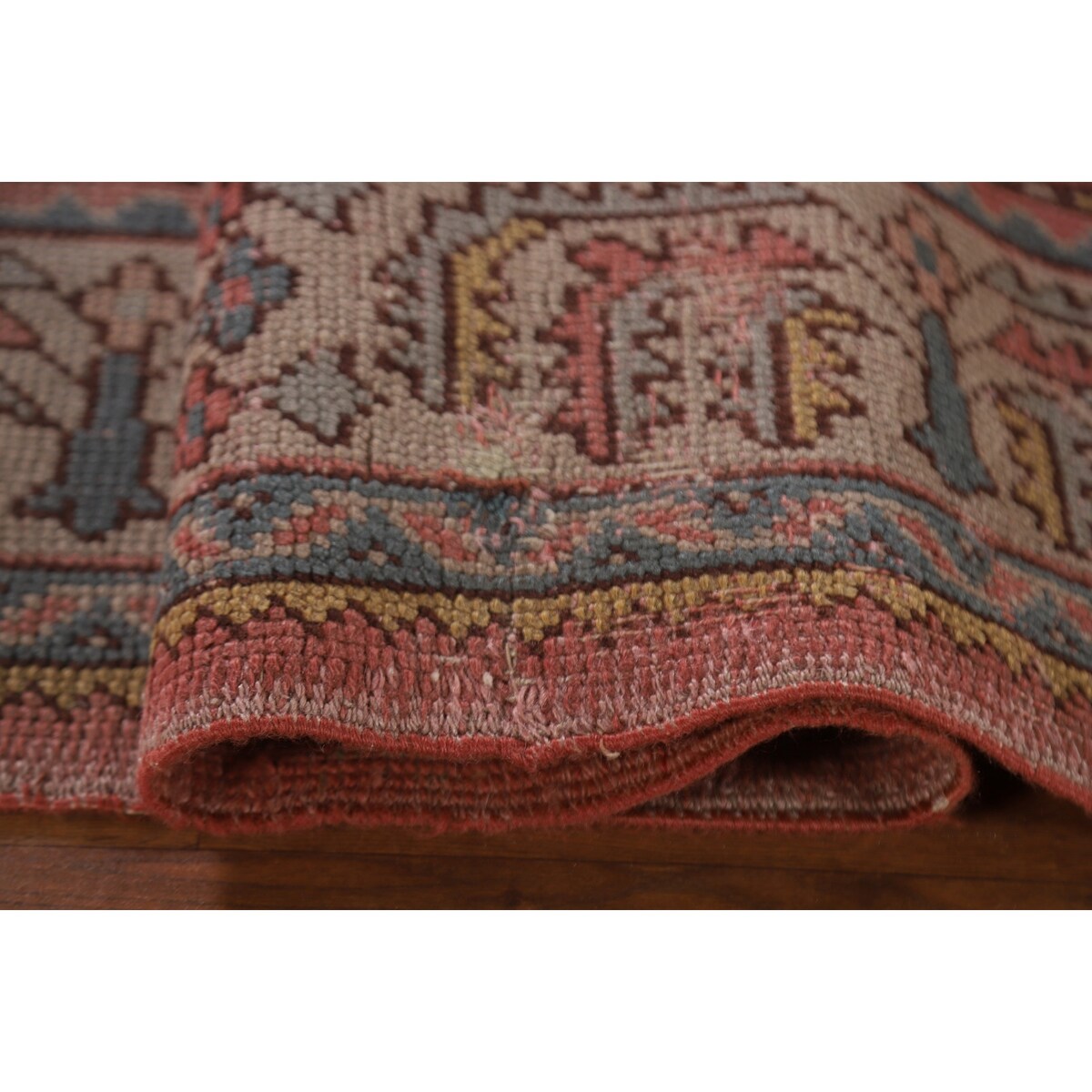 Pre-1900 Antique Oushak Turkish Area Rug Handmade Wool Carpet - 7'0"x 9'5"