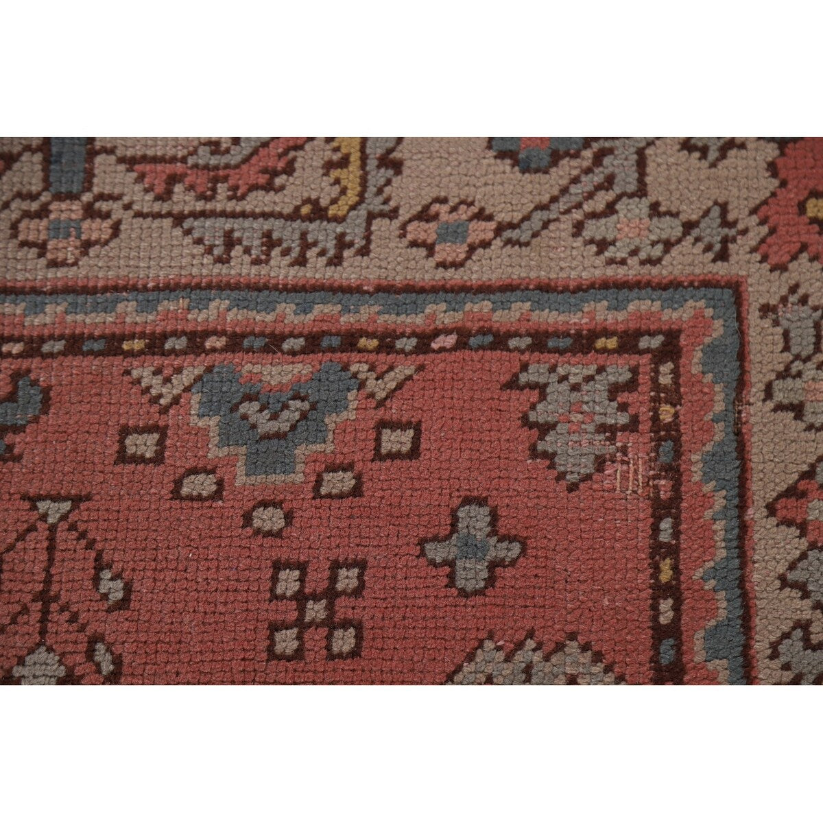 Pre-1900 Antique Oushak Turkish Area Rug Handmade Wool Carpet - 7'0"x 9'5"