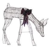 Pre-Lit Glittering Net Fabric Feeding Doe