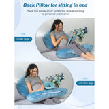 Pregnancy Pillow for Sleeping, L Shaped Body Pillow for Side Sleeping, Detachable Pregnancy Pillow with Full Body Support