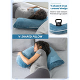Pregnancy Pillow for Sleeping, L Shaped Body Pillow for Side Sleeping, Detachable Pregnancy Pillow with Full Body Support