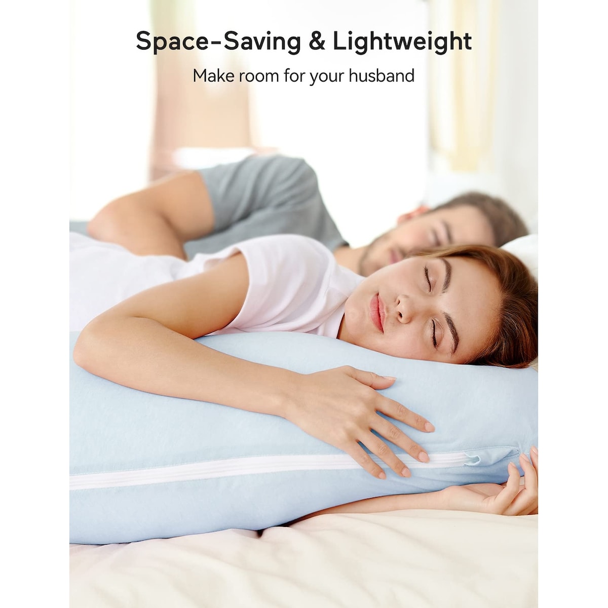 Pregnancy Pillows for Sleeping,J Shaped Maternity Pillow for Pregnant Women,Portable Body Pillow with Jersey Knit Cotton Cover