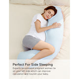 Pregnancy Pillows for Sleeping,J Shaped Maternity Pillow for Pregnant Women,Portable Body Pillow with Jersey Knit Cotton Cover