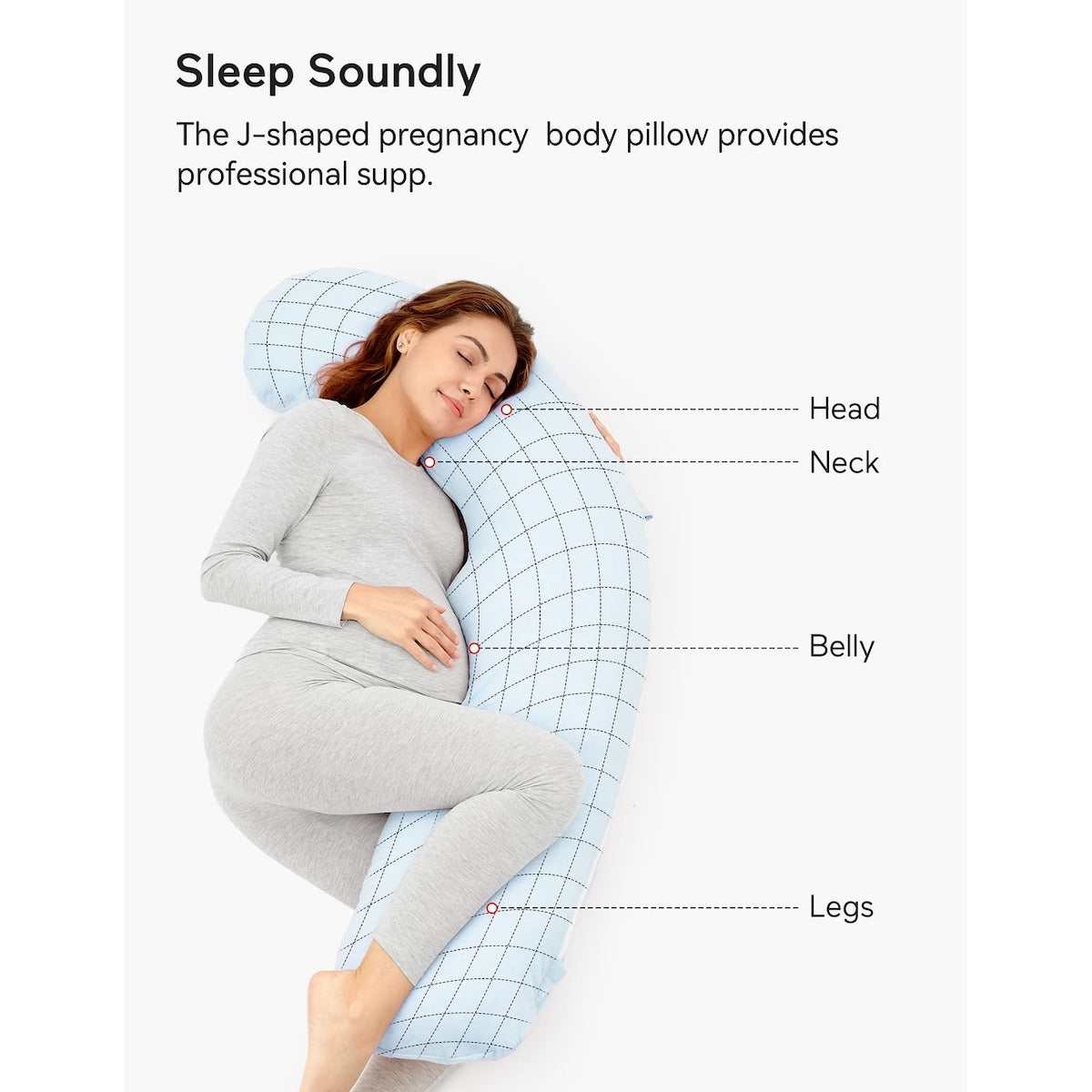 Pregnancy Pillows for Sleeping,J Shaped Maternity Pillow for Pregnant Women,Portable Body Pillow with Jersey Knit Cotton Cover