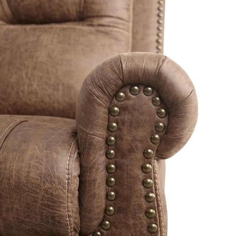 Prelife Classic and Overstuffed Breathable Vegan Leather Power Standard Recliner