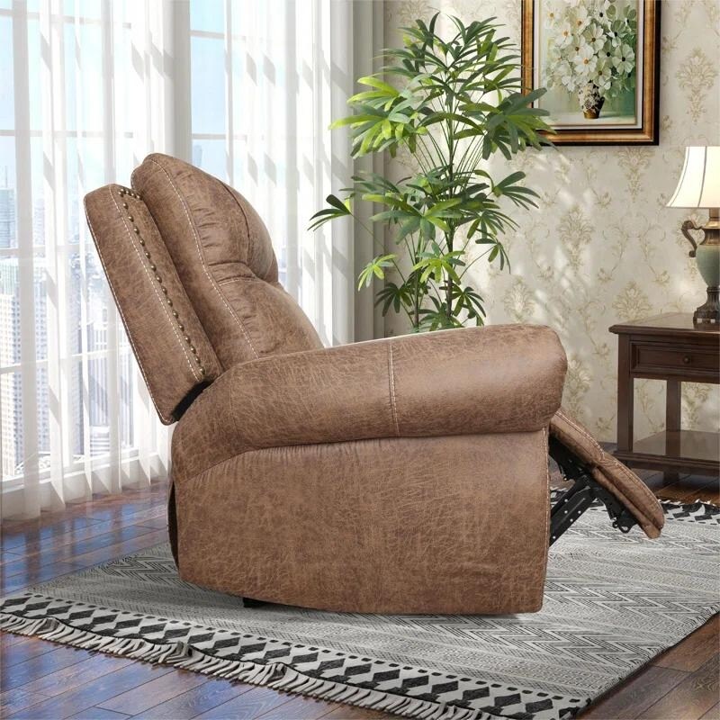 Prelife Classic and Overstuffed Breathable Vegan Leather Power Standard Recliner