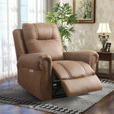 Prelife Classic and Overstuffed Breathable Vegan Leather Power Standard Recliner