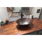 17-in Oval Wired Rim Vessel Hammered Copper Sink (VO17WDB)