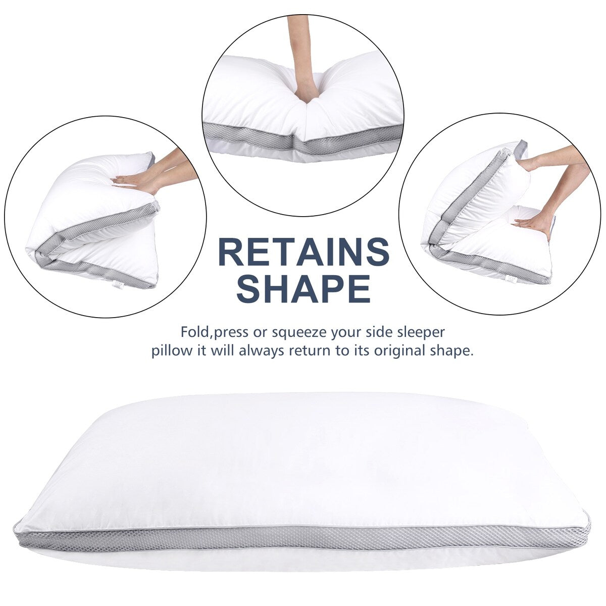 Premium Plush Pillows Gusseted Pillow for Sleeping Set of 2