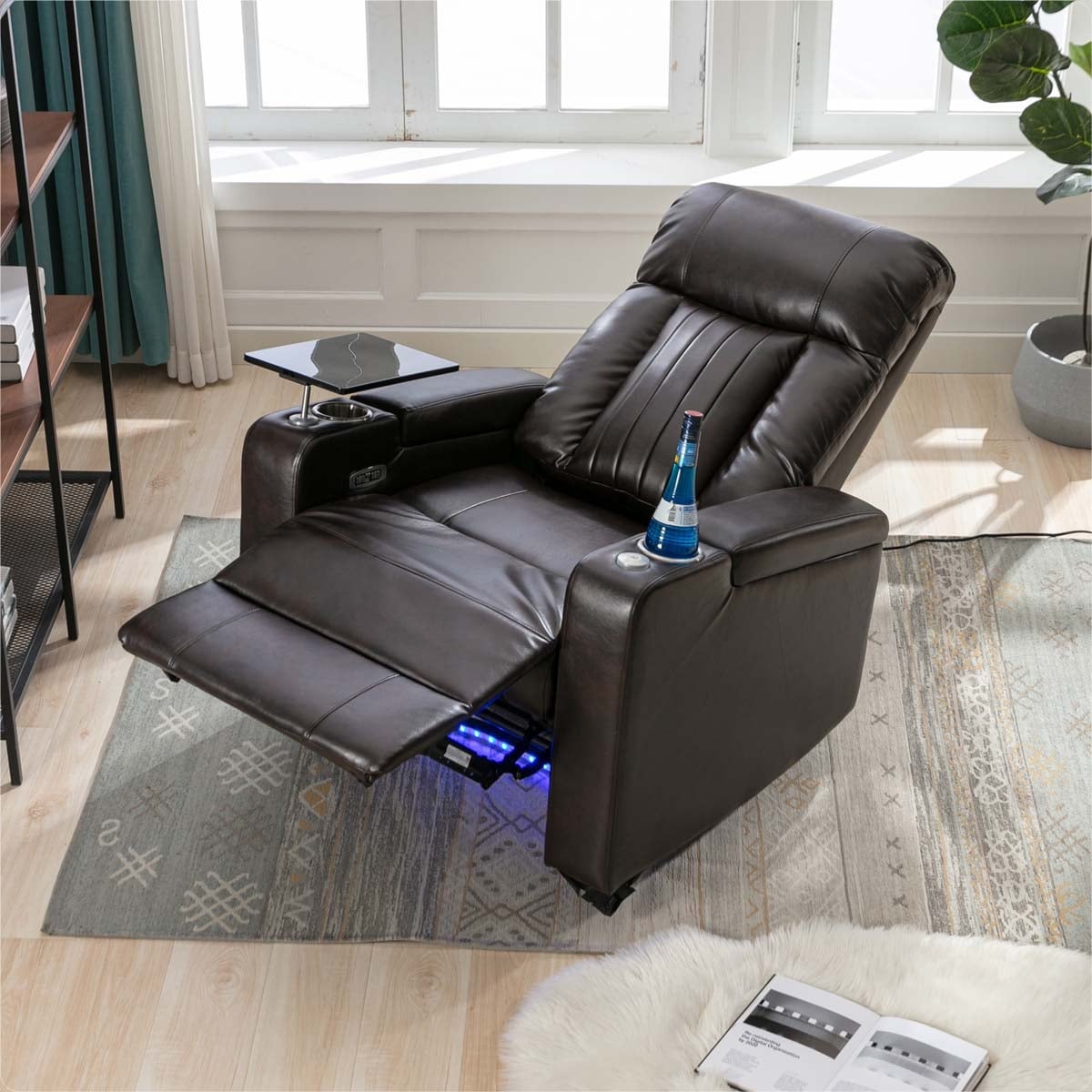 Premium Power Recliner with Swivel Tray Table and Cell Phone Stand
