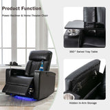 Premium Power Recliner with Swivel Tray Table and Cell Phone Stand