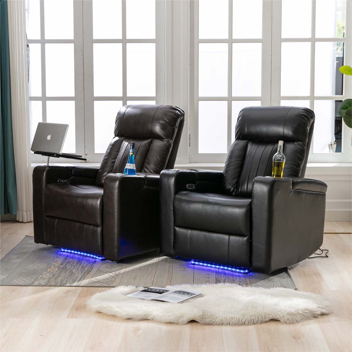Premium Power Recliner with Swivel Tray Table and Cell Phone Stand