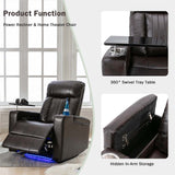 Premium Power Recliner with Swivel Tray Table and Cell Phone Stand