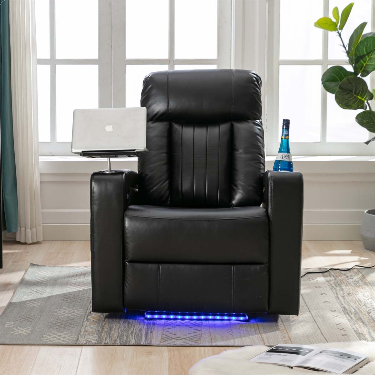 Premium Power Recliner with Swivel Tray Table and Cell Phone Stand