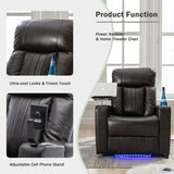 Premium Power Recliner with Swivel Tray Table and Cell Phone Stand