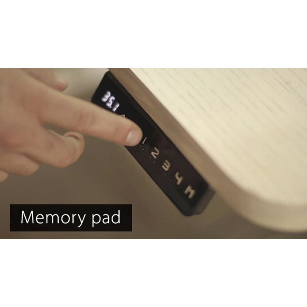 Premium Standing Desk, Grey Frame, Ergonomic Bamboo Table Top, Programmable Memory Pad