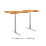 Premium Standing Desk, Grey Frame, Ergonomic Bamboo Table Top, Programmable Memory Pad