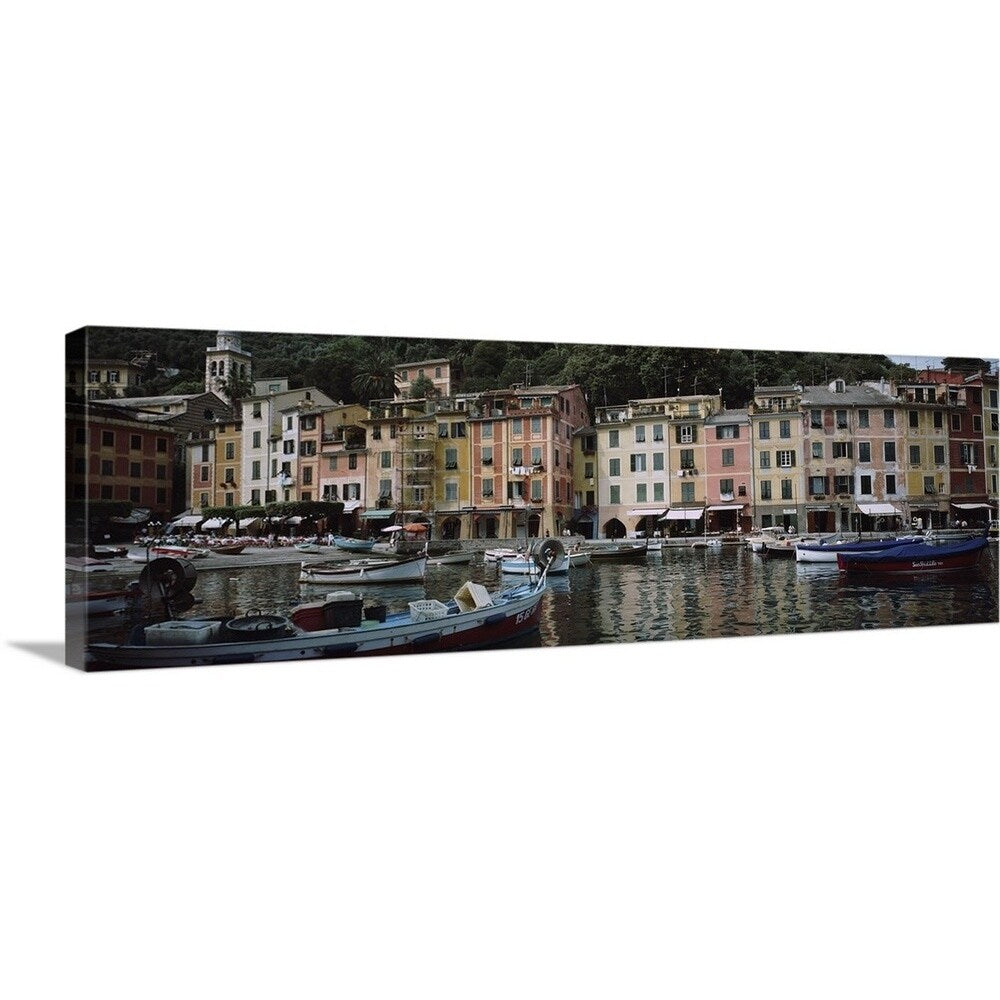 "Boats moored at the harbor, Italian Riviera, Portofino, Italy" Canvas Wall Art