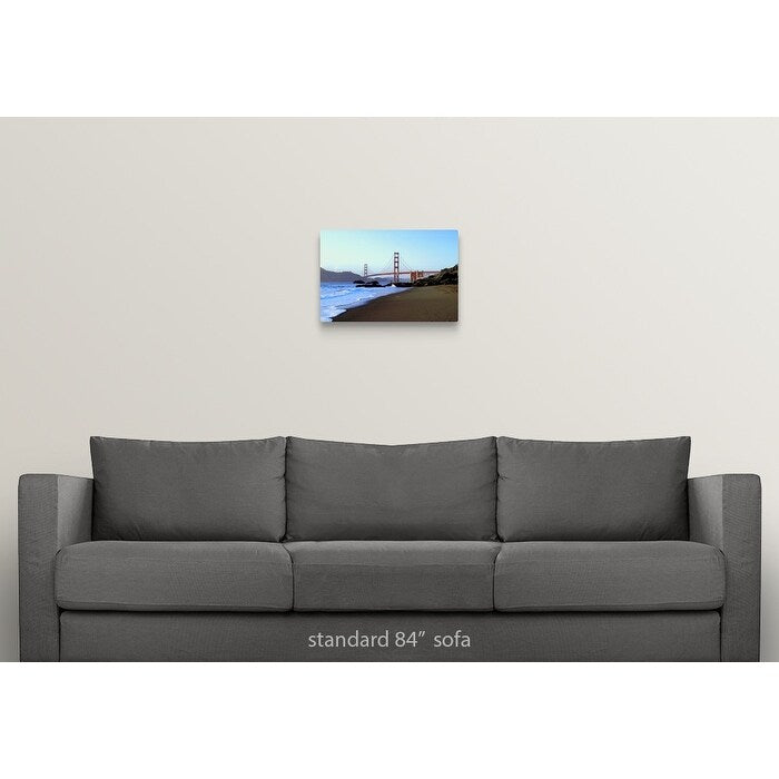 "Coastline of California with Golden Gate Bridge" Canvas Wall Art
