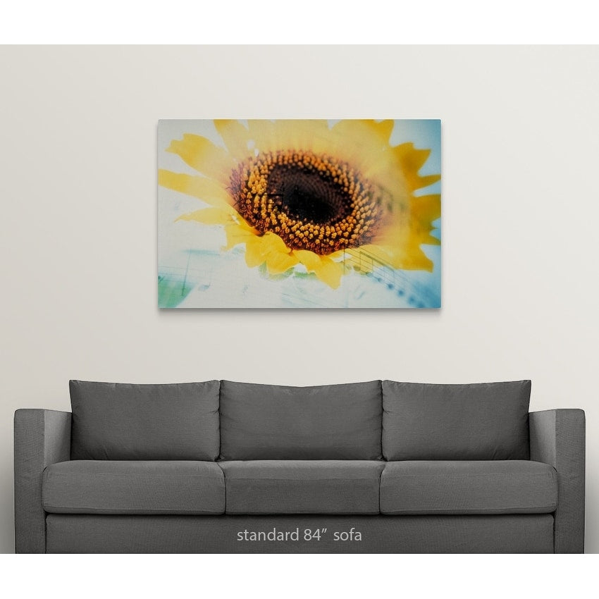 "Flower with music sheet combination" Canvas Wall Art