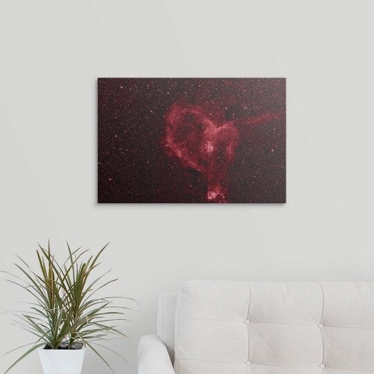 Premium Thick-Wrap Canvas entitled Heart Nebula IC 1805 in Cassiopeia, imaged in Hydrogen Alpha