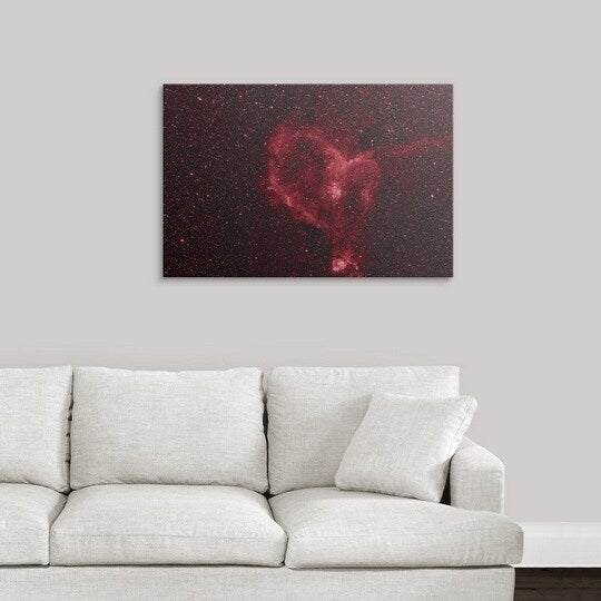 Premium Thick-Wrap Canvas entitled Heart Nebula IC 1805 in Cassiopeia, imaged in Hydrogen Alpha