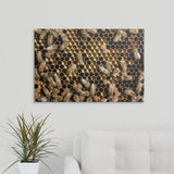 Premium Thick-Wrap Canvas entitled Honey bees (Apis) in hive