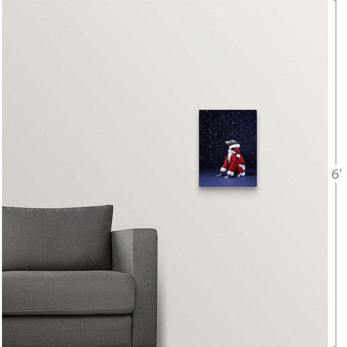 "Italian greyhound wearing a Santa Claus suit" Canvas Wall Art