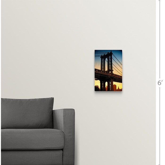 "Manhattan Bridge Brooklyn, New York City sunset, NYC" Canvas Wall Art
