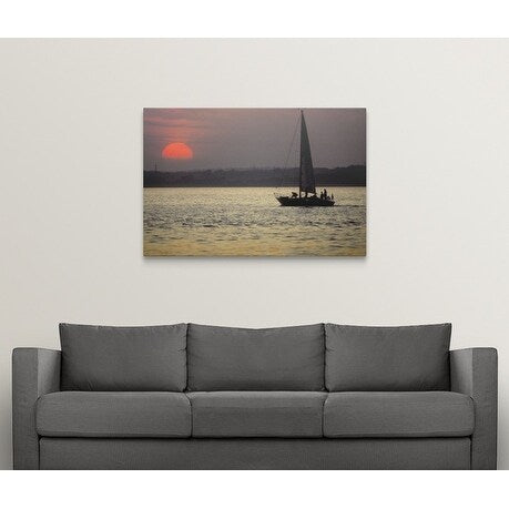 Premium Thick-Wrap Canvas entitled Sailing at sunset, Cowes, Isle Of Wight, England.