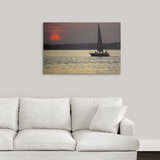 Premium Thick-Wrap Canvas entitled Sailing at sunset, Cowes, Isle Of Wight, England.