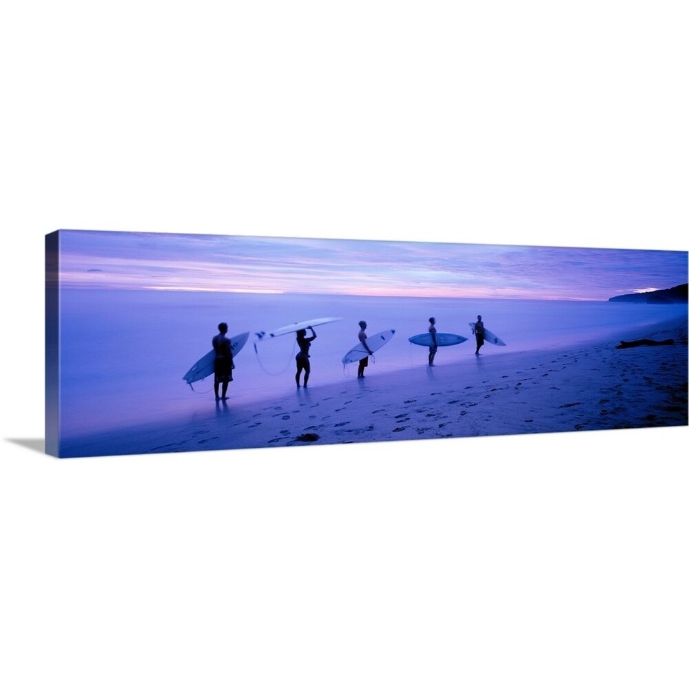 "Surfers on Beach Costa Rica" Canvas Wall Art