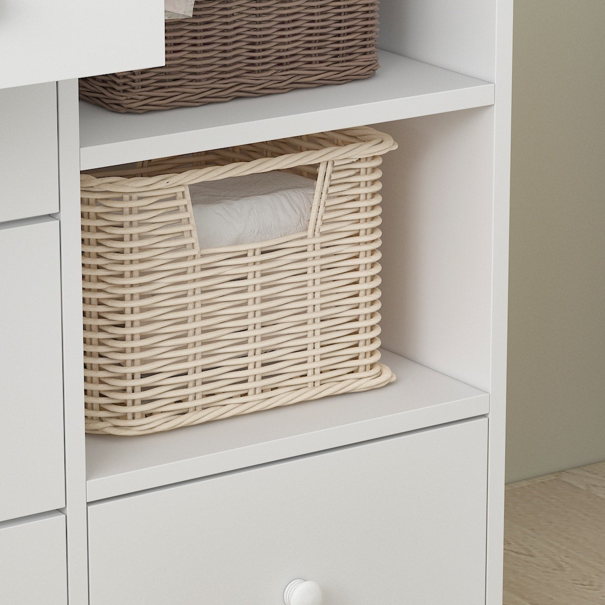 Premium White 5-Drawer Dresser with Baby Changing Table by Kerrogee - 47.2"L