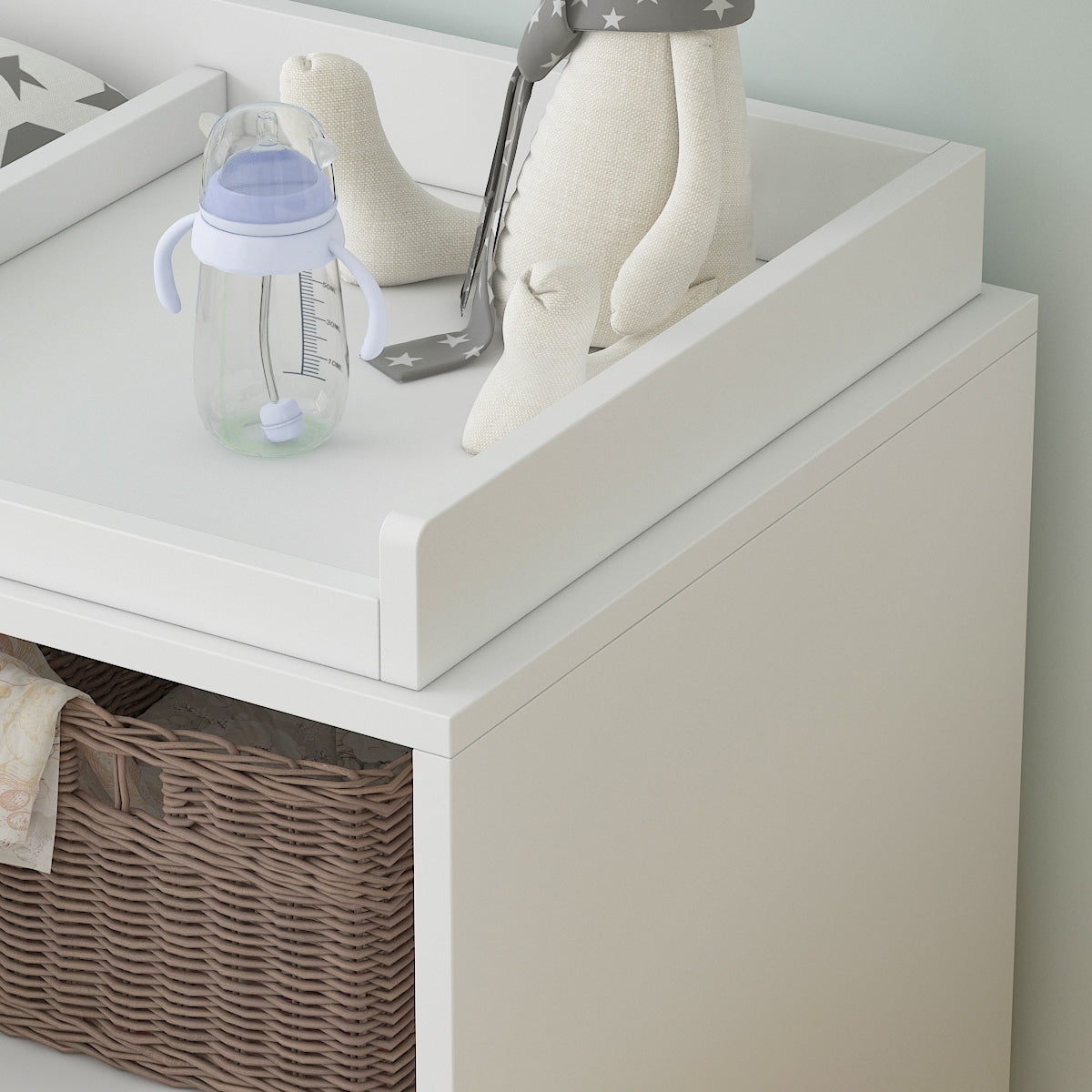Premium White 5-Drawer Dresser with Baby Changing Table by Kerrogee - 47.2"L