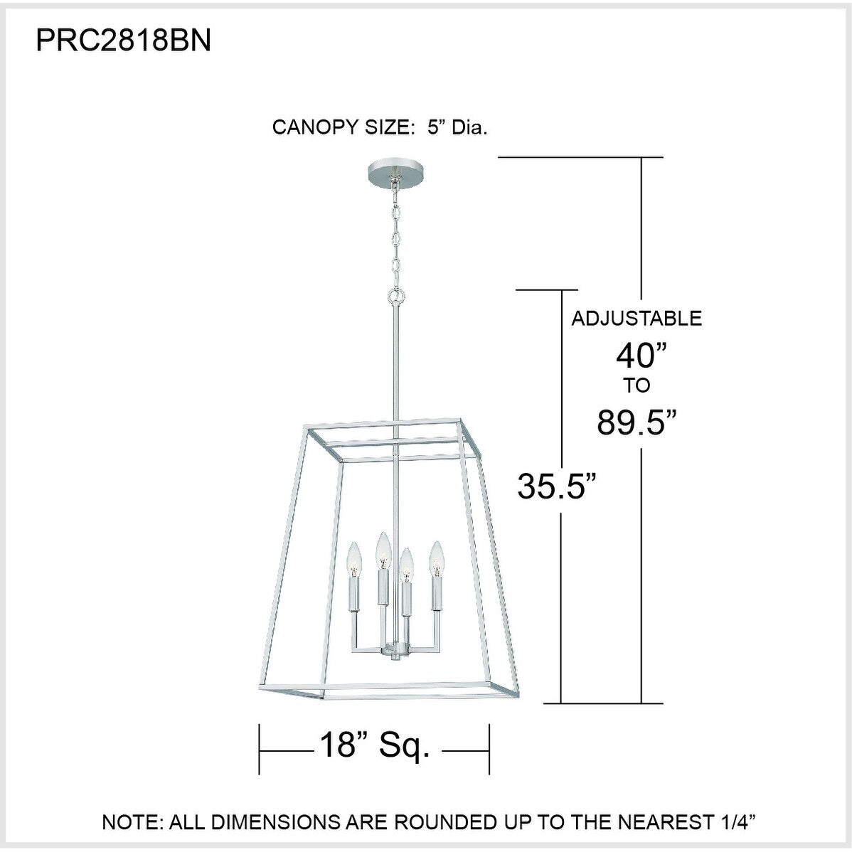 Prescott 4-Light Brushed Nickel Pendant