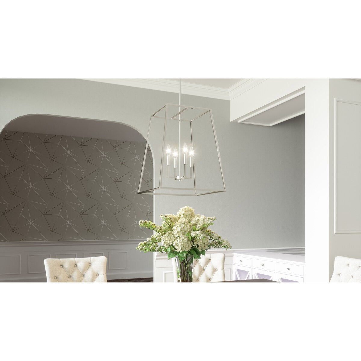 Prescott 4-Light Brushed Nickel Pendant