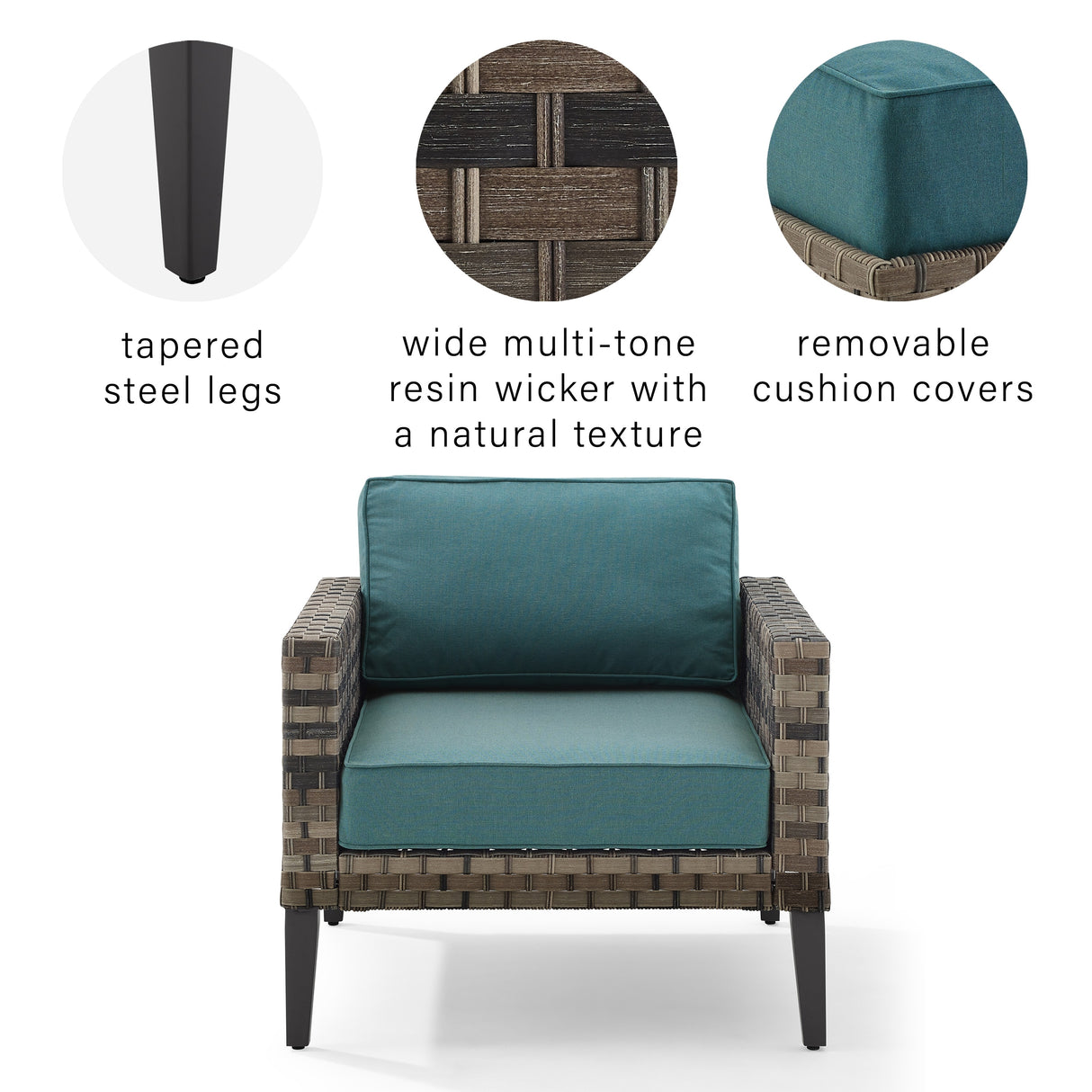 Prescott Outdoor Wicker Armchair - 32.5"x31.75"x30"
