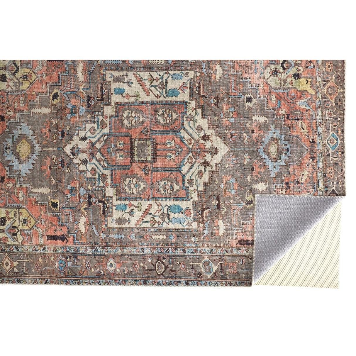Prescott Vintage Medallion Rug, Pink Clay/Warm Gray, Accent Rug
