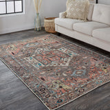 Prescott Vintage Medallion Rug, Pink Clay/Warm Gray, Accent Rug