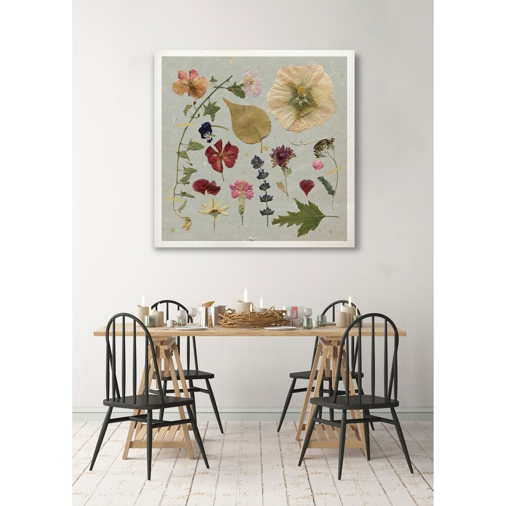Pressed Assortment I -Gallery Wrapped Canvas - yellow, blue, green, red, black, white