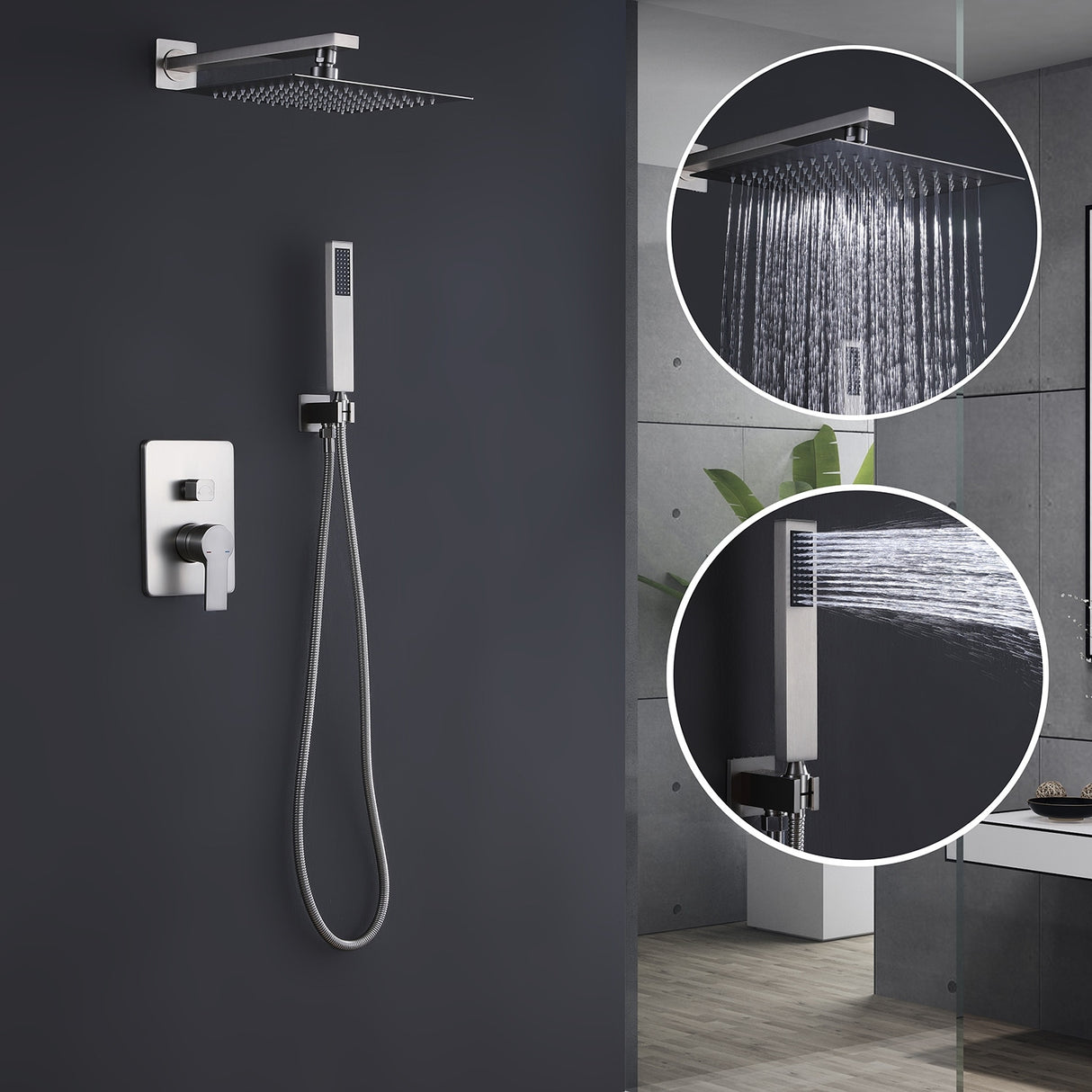 Pressure Balanced Complete Shower System With Rough-In Valve